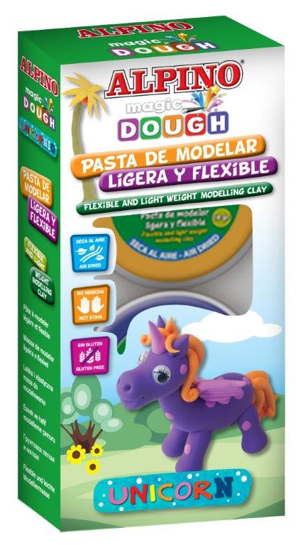 Kit 3 culori plastilina magica, ALPINO Unicorn