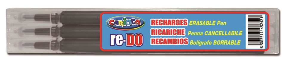 Rezerve pix, 3 buc/set, CARIOCA Re-Do - negru