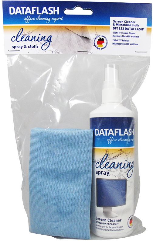 Set curatare monitoare TFT/LCD (spray 250ml, + laveta microfiber (40 x 40cm), DATA FLASH