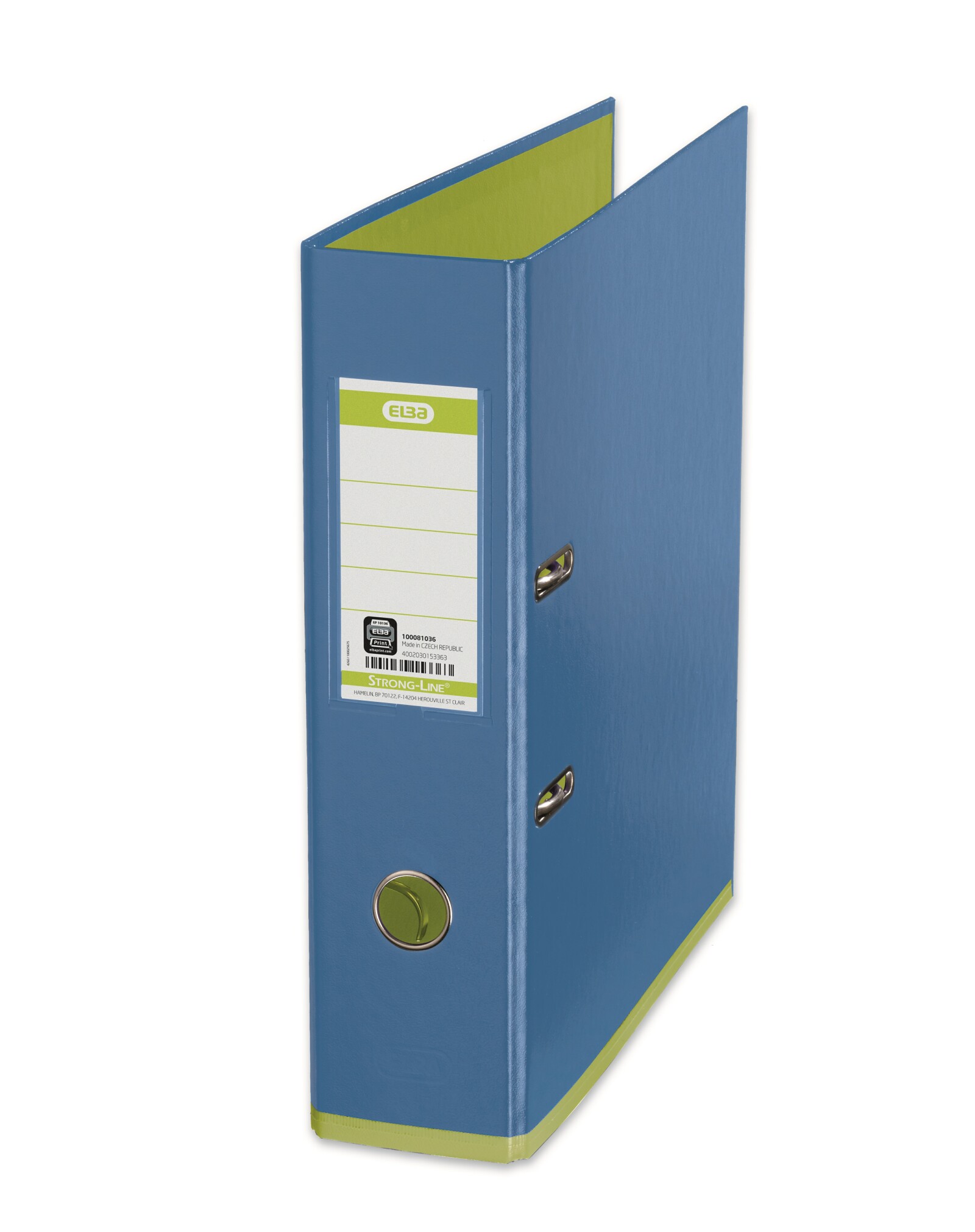 Biblioraft A4, plastifiat PP/PP, 80 mm, Elba MyColour - bleu/verde deschis