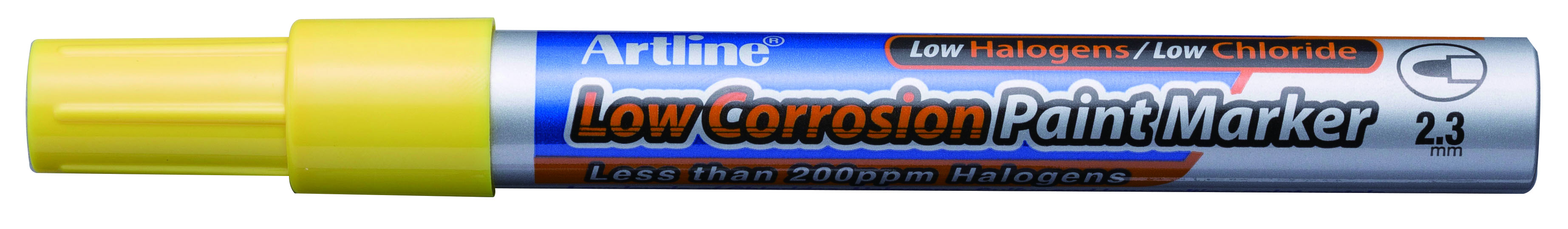 Marker cu vopsea ARTLINE 420, coroziune scazuta, corp metalic, varf rotund 2.3mm - galben