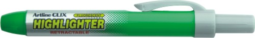 Textmarker ARTLINE Clix, mecanism retractabil, varf tesit 4.0mm - verde fluorescent