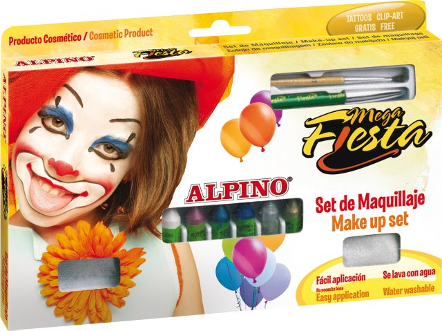 Set machiaj ALPINO Carnival - 6 culori x 5 gr + accesorii