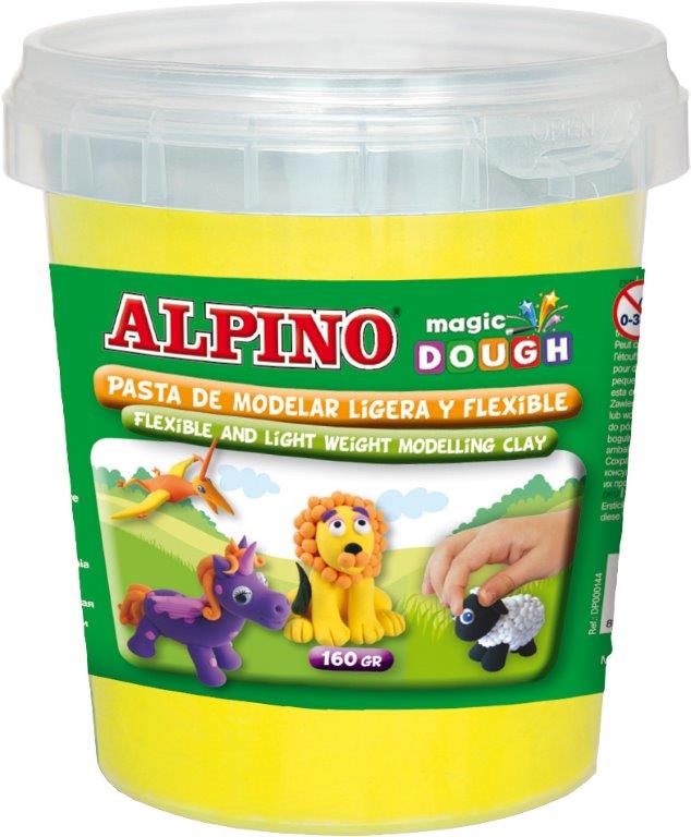 Plastilina magica, 160 grame/cutie, ALPINO - galbena