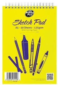 Bloc desen cu spirala dubla, A5, 50 file - 135g/mp, PUKKA Sketch