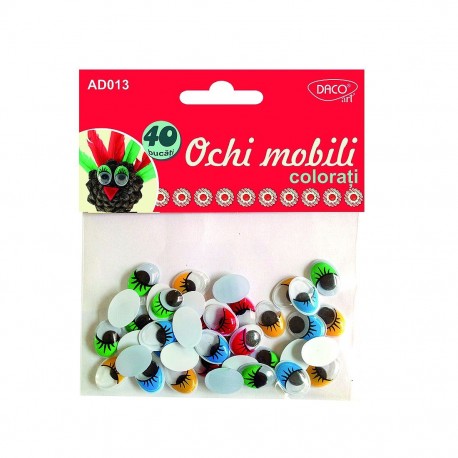 Accesorii craft - ochi mobili colorati Daco AD013