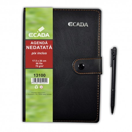 Agenda cu pix 17.5x25 cm Ecada