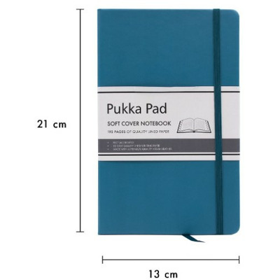 Agenda Pukka Pad Signature PU coperta soft A5 dictando, 192 pag, 80 g, FSC, 21.5 x 13.5 cm, albastru