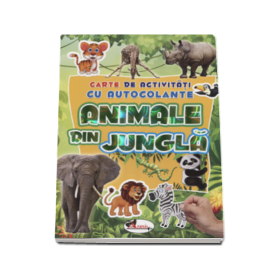 Animale din jungla - Carte de activitati cu autocolante