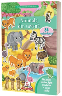 Animale din savana. 34 autocolante