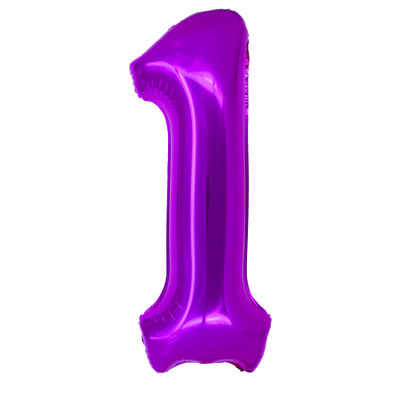 Balon folie Cifra unu 100 cm Roz magenta