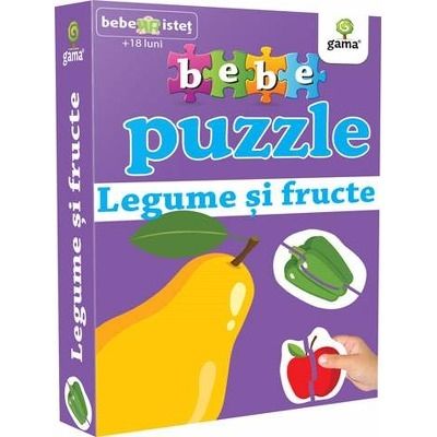 Bebe puzzle - Legume si fructe (Contine 20 de piese de mari dimensiuni)