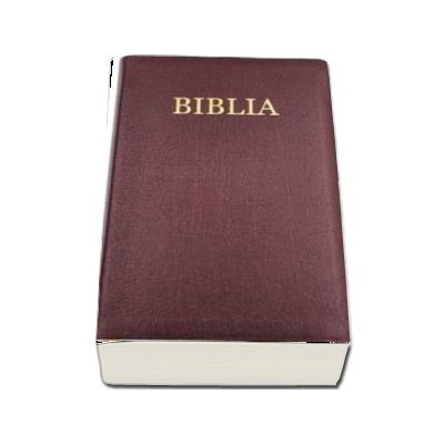 Biblia medie, coperta piele, grena, margini aurii, repertoar