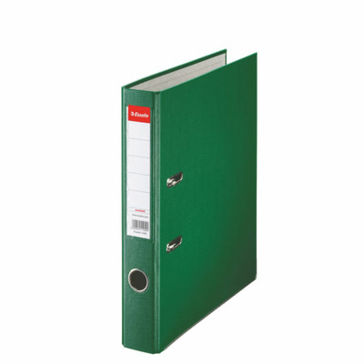 Biblioraft A4, plastifiat PP, margine metalica, 50 mm, Esselte Economy - verde