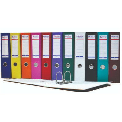 Biblioraft A4, plastifiat PP/paper, margine metalica, 50 mm, Optima Basic - albastru