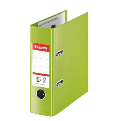 Biblioraft A5, plastifiat PP/PP, margine metalica, 75 mm, Esselte - verde vivida