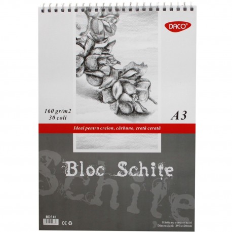 Bloc A3 schite 160g 30 file Daco BD316