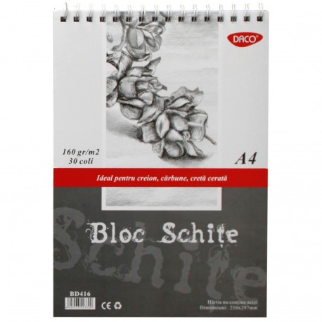 Bloc A4 schite 160g 30 file Daco BD416