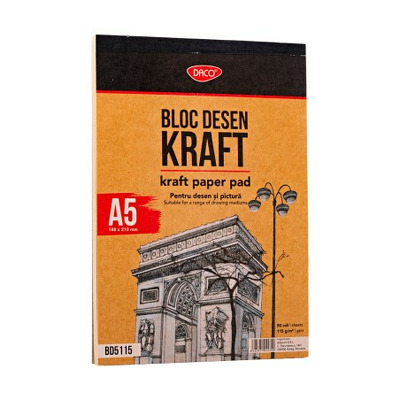 Bloc A5 Hartie Craft 115G 50 File, BD5115