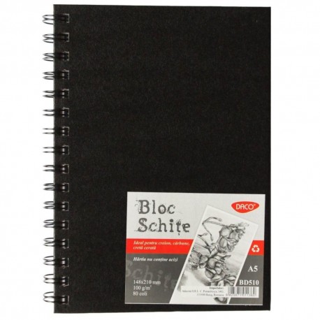 Bloc A5 schite 100g 80 file, Daco BD510