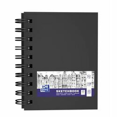 Bloc desen cu spirala, OXFORD Sketchbook, A6, 80 file - 100g/mp, coperta carton rigid negru