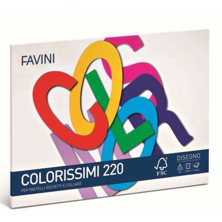 Bloc desen D4 16 file 220 g/mp Colorissimi Favini