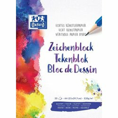 Bloc desen OXFORD, A4, 20 file - 120g/mp, coperta carton - design