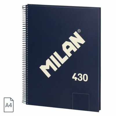 Caiet A4 80 file velin spira MILAN albastru 57141E80B