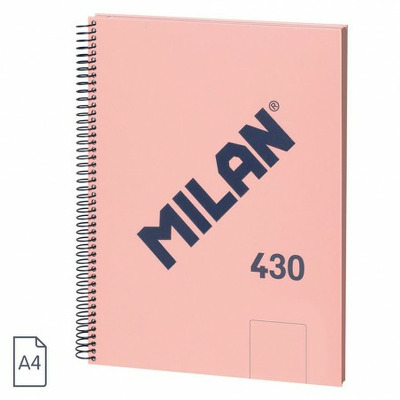 Caiet A4 80 file velin spira MILAN roz 57141E80P