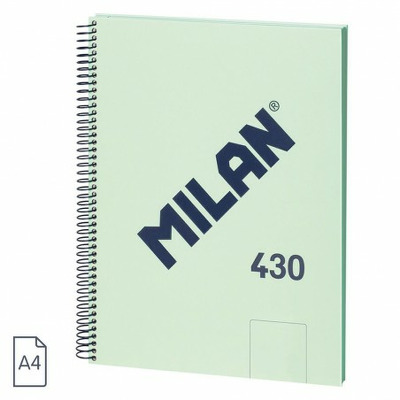 Caiet A4 80 file velin spira MILAN verde 57141E80GR