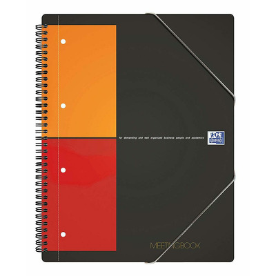 Caiet cu spirala A4  mate, Oxford International Meetingbook, 80 file-80g/mp, 4 perf., coperta PP