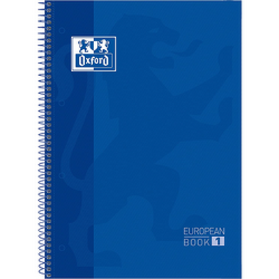 Caiet cu spirala, OXFORD Europeanbook 1, A4 , 80 file-90g/mp, hardcover bleumarin, Scribzee-mate