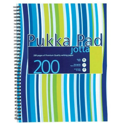 Caiet cu spirala Pukka Pad Stripes dictando A4, 200 pag, coperti PP, albastru