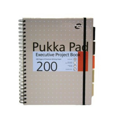 Caiet cu spirala si separatoare Pukka Pad A4 Executive Metallic Project Book, 200 pag, 80 g, coperti cartonate