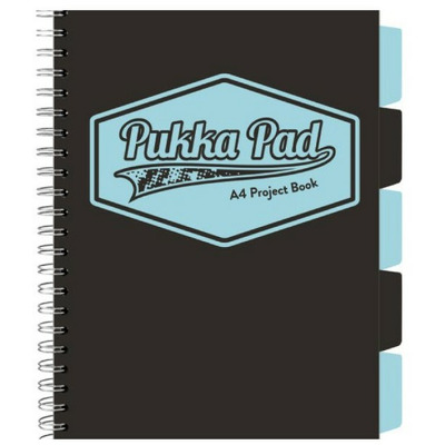 Caiet cu spirala si separatoare Pukka Pad Project Book, format A4, matematica, hartie 80g, 3098(BK)-WPC