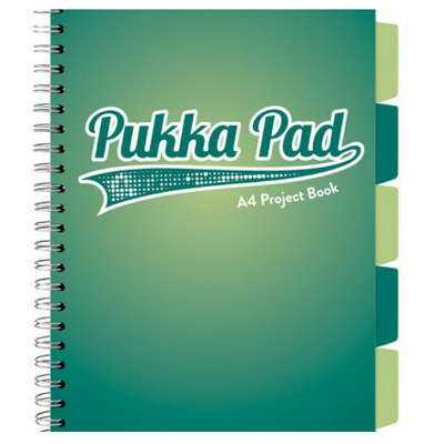 Caiet cu spirala si separatoare Pukka Pad Project Book, format A4, matematica, hartie 80g, 3104(DL)-WPC