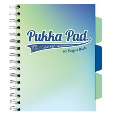 Caiet cu spirala si separatoare Pukka Pad Project Book, format A5, matematica, hartie 80g, 3117(SM)-WPC