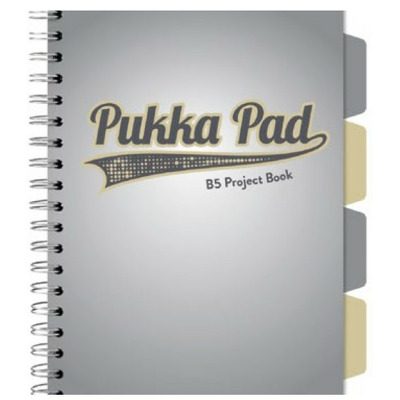 Caiet cu spirala si separatoare Pukka Pad Project Book, format B5, matematica, hartie 80g, 3112(GY)-WPC