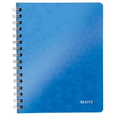 Caiet de birou Leitz Wow, PP, A5, albastru metalizat - matematica