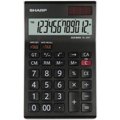 Calculator de birou Sharp - negru/alb. 12 digits.