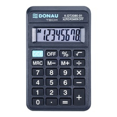 Calculator de buzunar, 8 digits, 114 x 69 x 18 mm, negru