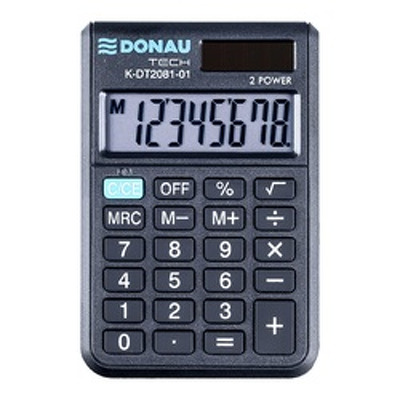 Calculator de buzunar, 8 digits, 88 x 59 x 10 mm, capac din plastic, negru