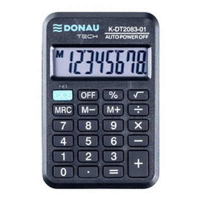 Calculator de buzunar, 8 digits, 88 x 59 x 10 mm, negru