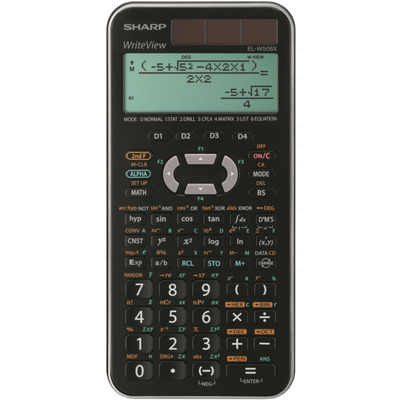 Calculator stiintific, 16 digits, 640 functiuni, 166x80x15 mm, dual power, Sharp EL-W506XSL-negru