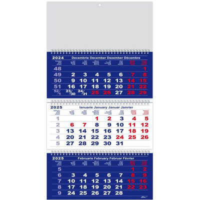 Calendar 2025 triptic albastru