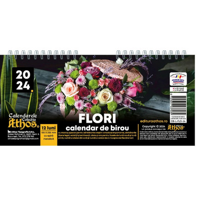 Calendar de birou 2024, flori