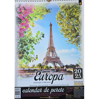 Calendar de perete X3, 2025. Europa, peisaje urbane