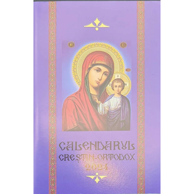 Calendarul crestin-ortodox 2024, Binecuvantarea familiei - format carticica, culoare mov