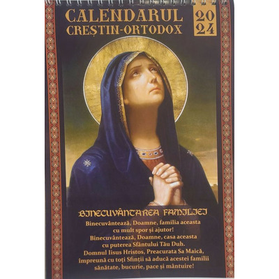 Calendarul crestin-ortodox 2024, de birou - Binecuvantarea familiei (negru)