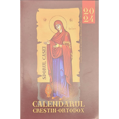 Calendarul crestin-ortodox 2024, Sporul casei - format carticica, maro